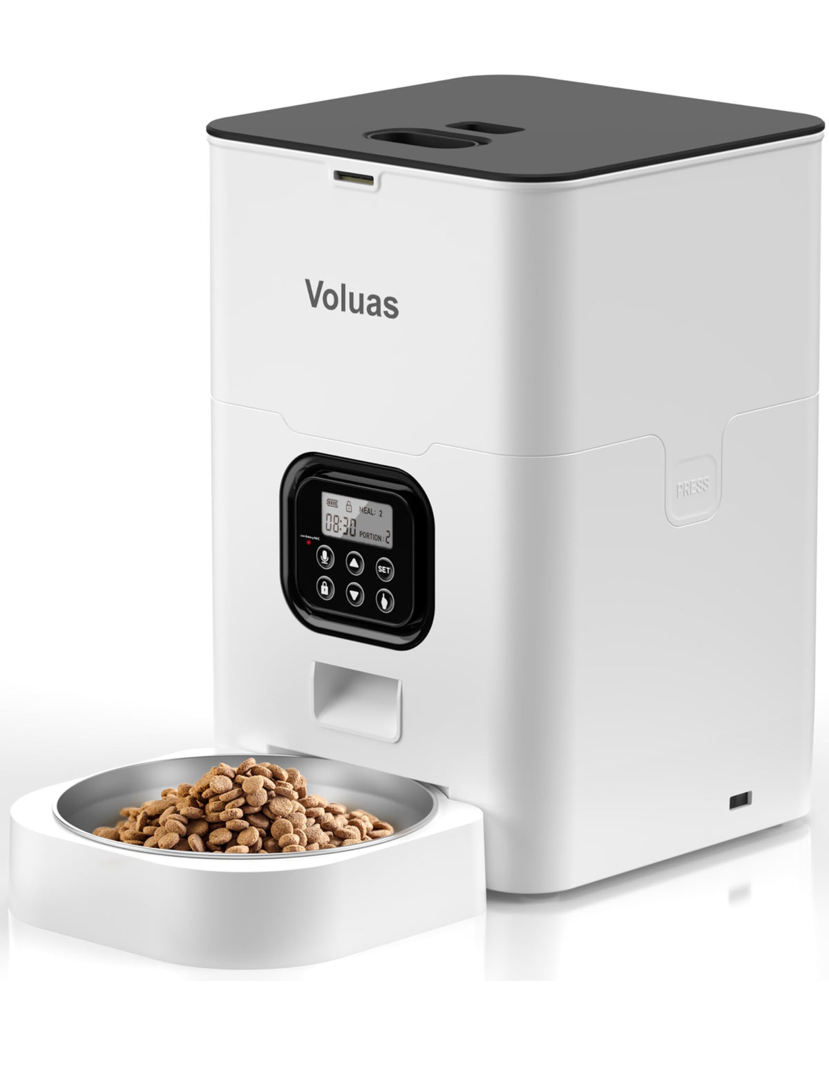 VOLUAS Automatic Cat Feeder, 4L Timed Dry Food Dispenser for Cats & Dogs