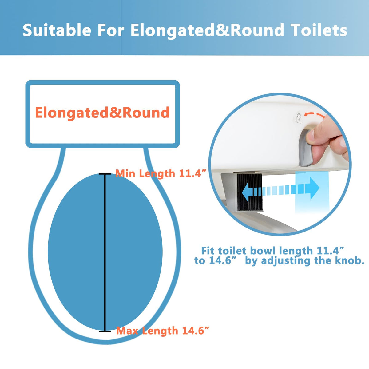 Raised Toilet Seat with Handles for Seniors, 5-inch Rise