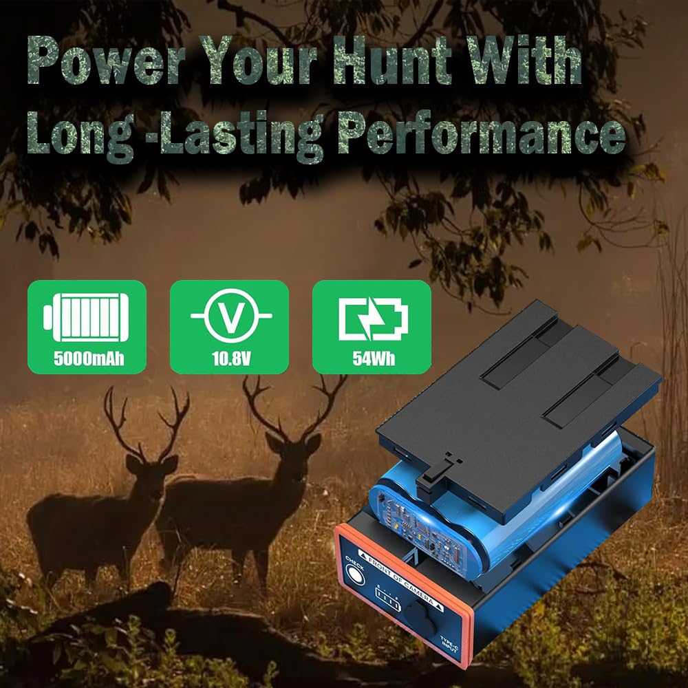 2 Pack 5Ah Rechargeable Lithium Battery Compatible with Moultrie Edge Cellular Trail Camera(Edge, Edge PRO, Edge 2, Edge 2 PRO, Edge 3, Edge 3 PRO)