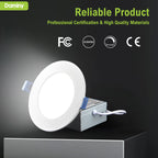 DAMINY 24 Pack 6 Inch LED Recessed Lighting, Canless Wafer Downlight