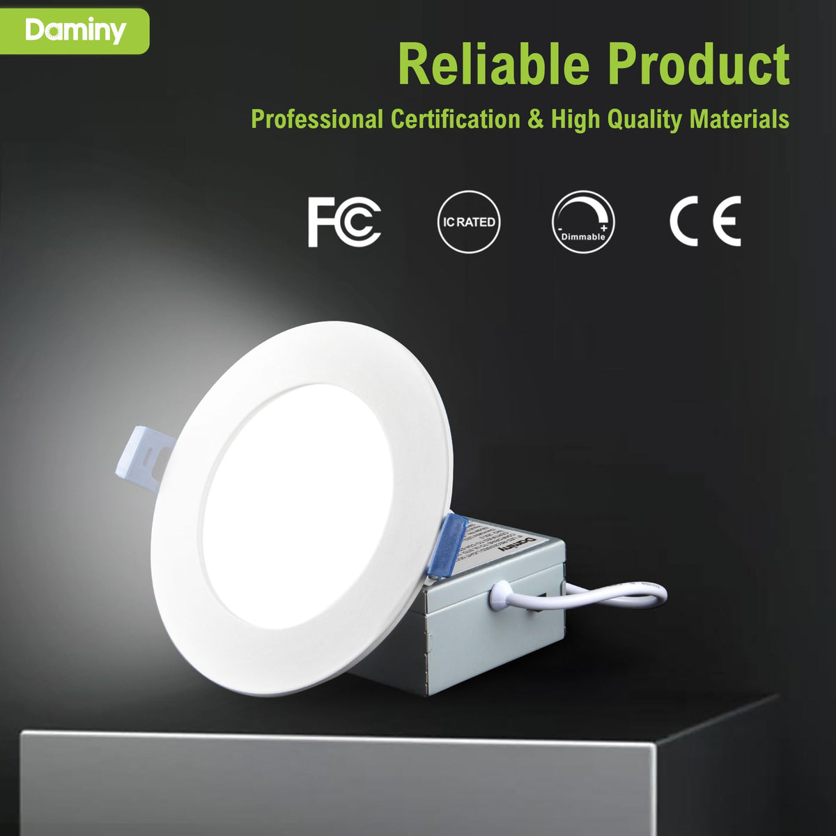 DAMINY 24 Pack 6 Inch LED Recessed Lighting, Canless Wafer Downlight