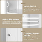 Iwell 66.9" Tall Bathroom Storage Cabinet with 2 Doors & 1 Drawer, Narrow Storage Cabinet with Adjustable Shelves, Floor Cabinet for Bathroom, Living