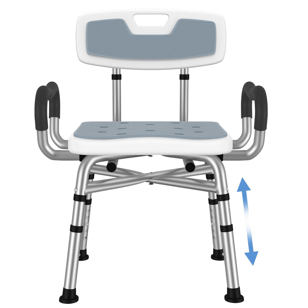 BRITULIF Shower Chair with Arms and Back for Inside Shower, 550 lb Capacity