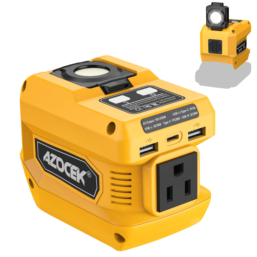 220W Power Inverter Compatible with Dewalt 20V Battery