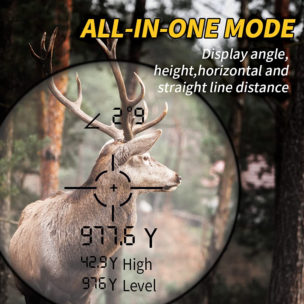REVASRI Hunting Laser Rangefinder with Rechargeable Battery 1000 Yards Hunting Range Finder with Target Acquisition Technology Easy-to-Use Clear