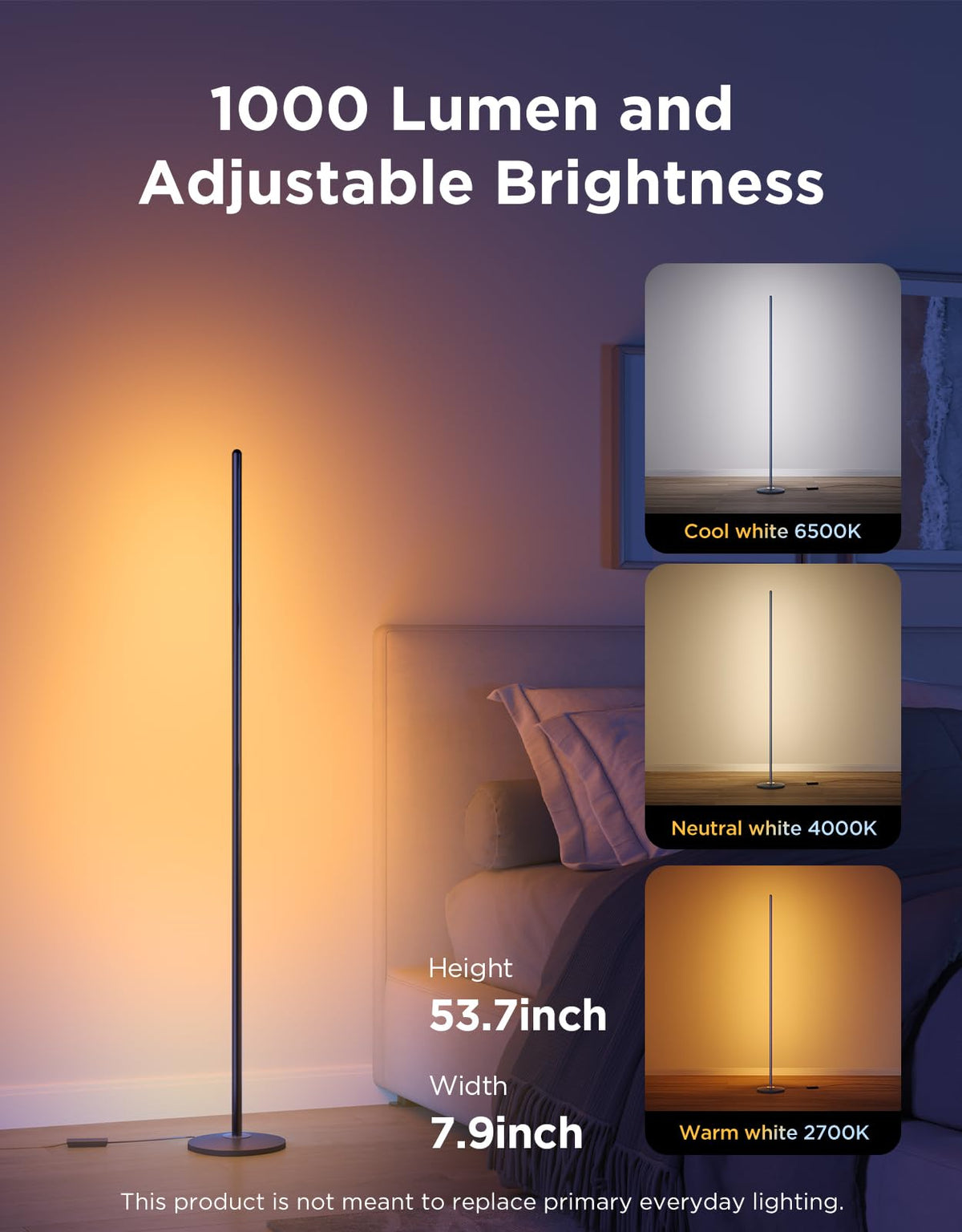 Govee RGBIC Floor Lamp Basic, 1000lm LED Corner Lamp
