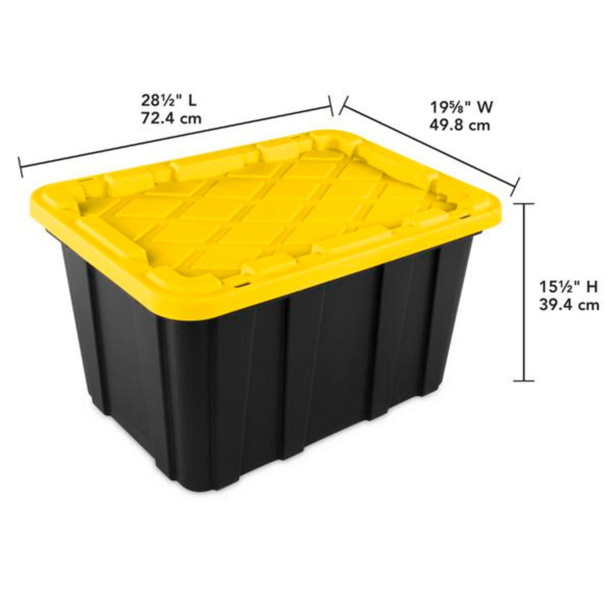 Sterilite Industrial Storage Tote with Lids for Garage, 27 Gallon, 4-Pack