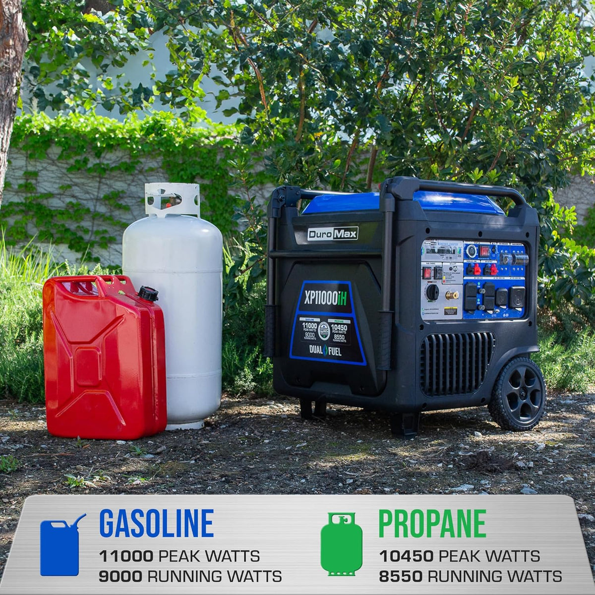 DuroMax Dual Fuel Portable Digital Inverter Generator, 11 000-Watt, 459cc - XP11000iH