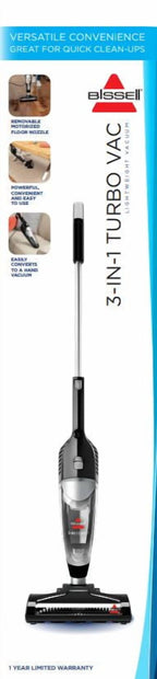 BISSELL 3-in-1 Turbo, Corded, Stick Vacuum, Carpet, Area Rugs, Hardfloor, Upholstery, Removable Hand Vac, Lightweight, Motorized Bursh Roll, 2610