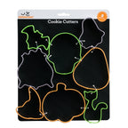 Way To Celebrate 8-Piece Stainless Cookie Cutters, Orange, Green, Purple