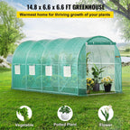VEVOR Walk-in Tunnel Greenhouse Galvanized Frame & Waterproof Cover 15x7x7 ft