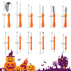 Topsome Halloween Pumpkin Carving Kit, 12 Pcs Professional Heavy Duty Pumpkin Carving Set, Stainless Steel Double-side Sculpting Tool for Halloween Decoration Jack-O-Lanterns