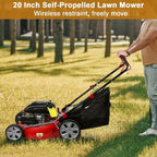 Self-Propelled Gas Push Lawn Mower, 141cc 4-Stroke Engine, 20 Inch Blade, 50L Grass Tank