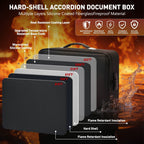 Fireproof Document Box With Combination Lock， Panbear Fire Proof Safe For Home Documents Fireproof Water Resistant Hard Case Safe Box For Important