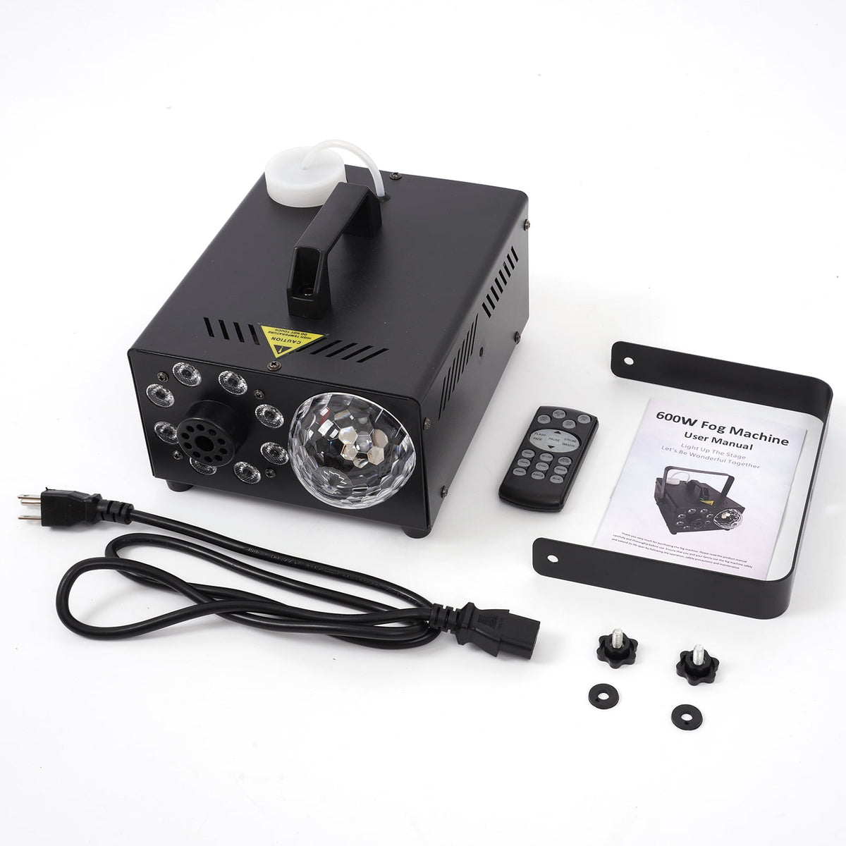 Yexmas 600W Fog Machine with Disco Ball & 8 RGB LED Lights – 2000CFM and Remote Control for Parties, Weddings, Halloween & DJ Events