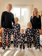 RUINIXCW Family Matching Halloween Ghost Pajama Set Black Long Sleeve Sleepwear for Trick or Treat Party Holiday Photos