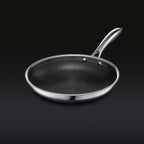 Hybrid Stainless Steel Pan Set With Glass Lids, 6-Piece, 8-Inch, 10-Inch And 12-Inch, Black