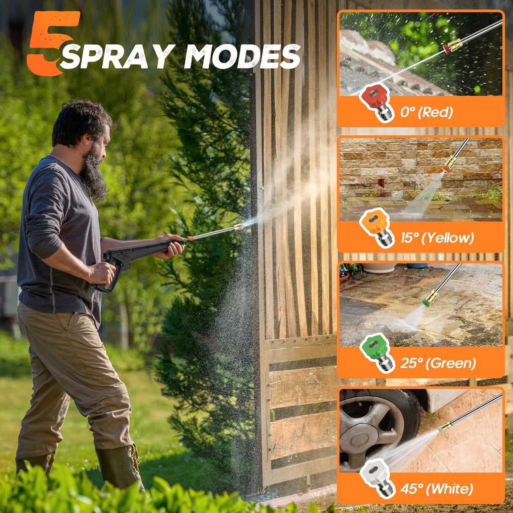 NEXPOW Electric Pressure Washer, 4000 Max PSI 2.6 GPM Power Washer with Foam Cannon, 4 Quick Nozzles & Built-in GFCI Protection for Cars, Driveways