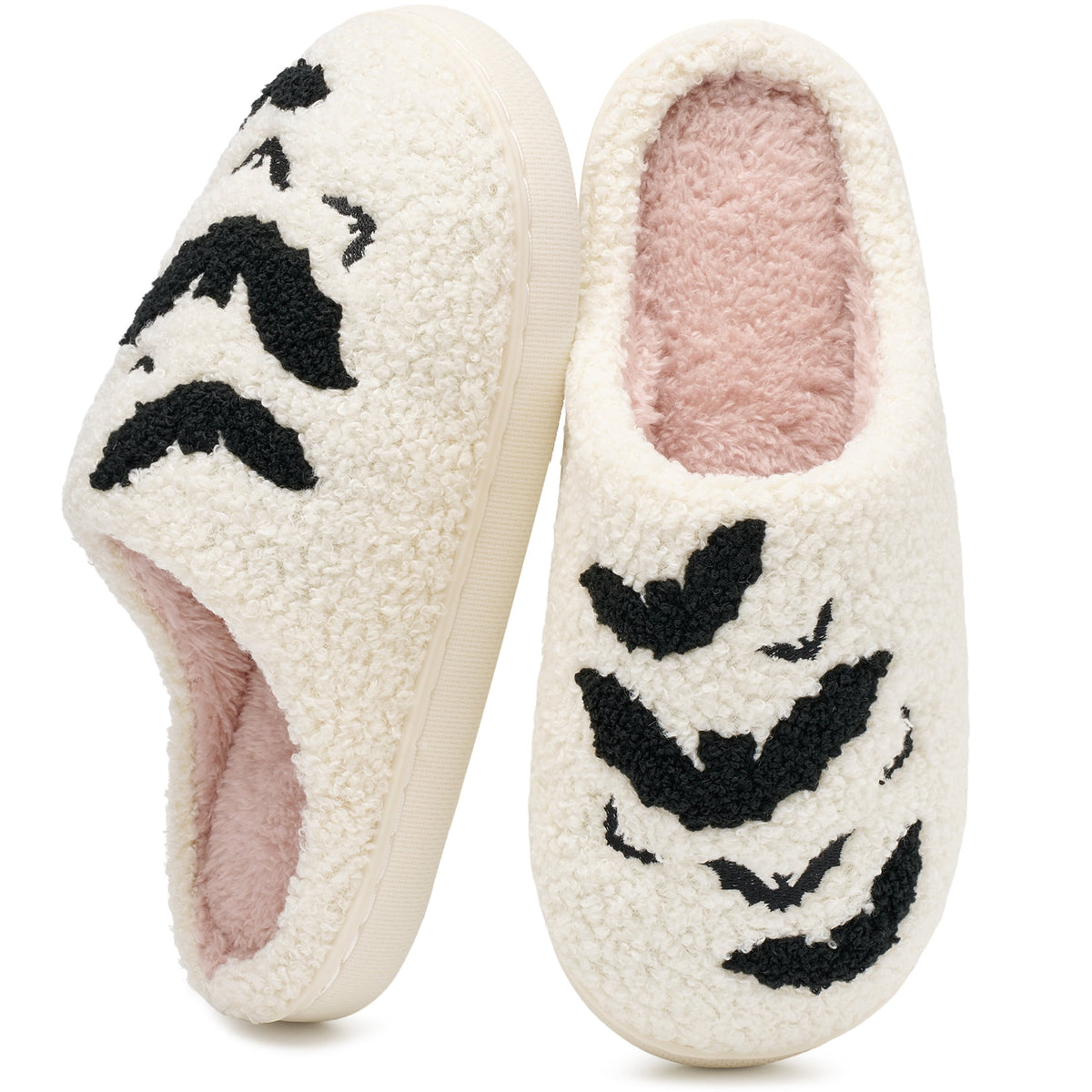 Ecetana Halloween Slippers for Women Men Fuzzy House Shoes with Memory Foam