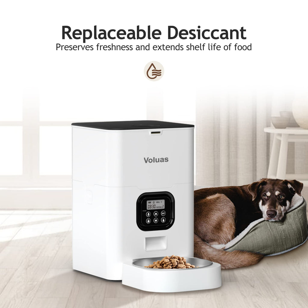 VOLUAS Automatic Cat Feeder, 4L Timed Dry Food Dispenser for Cats & Dogs