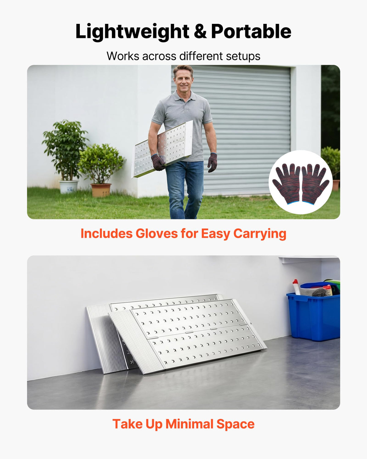 VEVOR Aluminum Trailer Ramps, 2PCS 39 x 12 in, Heavy-Duty ATV Ramp Set with Anti-Slip Plates, 3000LBS Combined Capacity Loading Ramps for Motorcycles