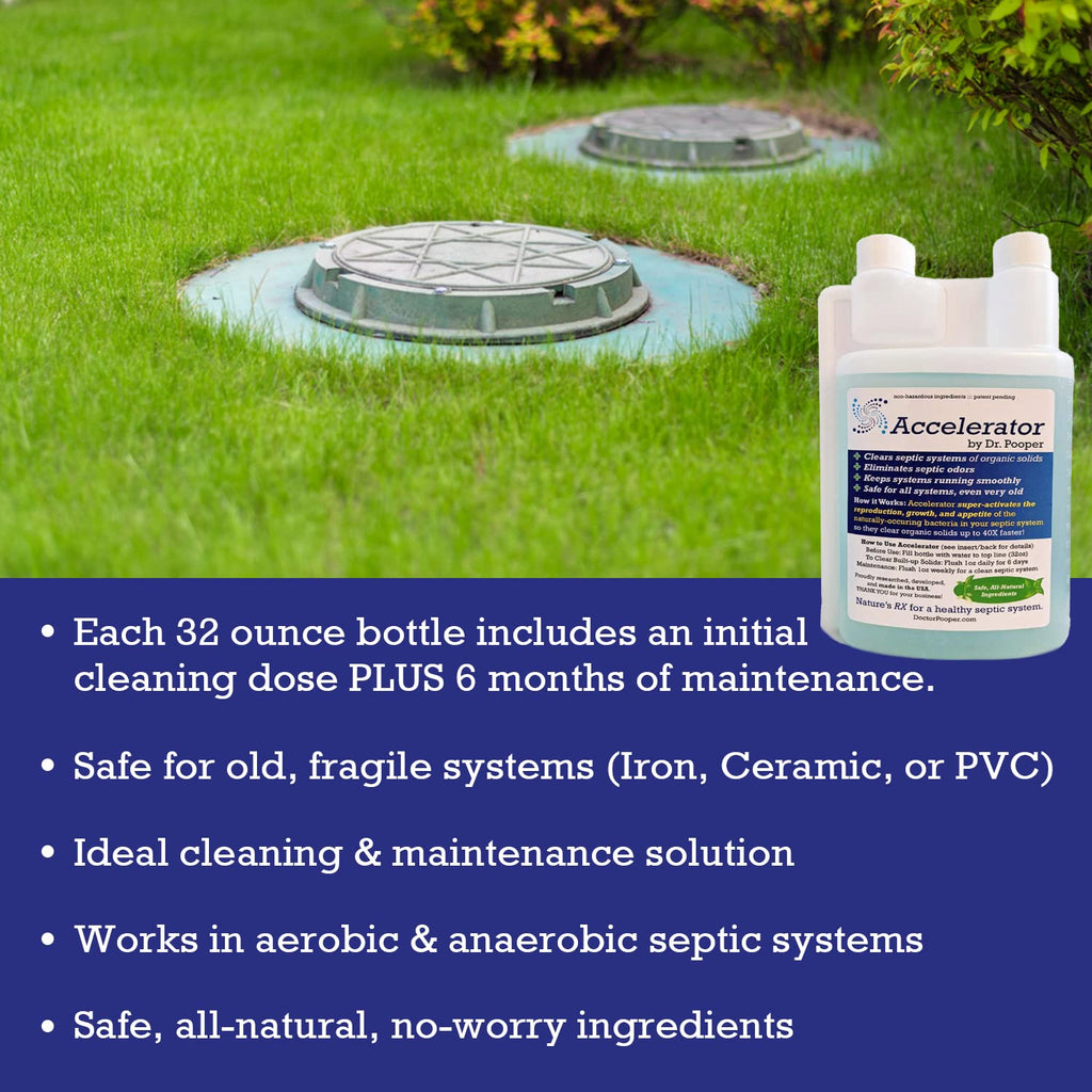 Dr. Pooper Accelerator Septic Tank Treatment Liquid – Eliminates Odors