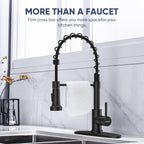 WEWE Black Kitchen Faucet with Pull Down Sprayer, High Arc Bar Sink Faucet