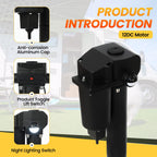 12V Electric Tongue Jack 3500lb A-Frame Heavy Duty Trailer Jack 18” Travel Add 4.5” with The Drop Foot & LED Light for Travel Trailer Camper