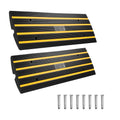 VEVOR Rubber Curb Ramps for Driveway, 2 Pack Threshold Bridge, 33069 lbs Load Capacity, 2.5" Rise, with Reflective Safety Strips, Ideal for Cars, RVs