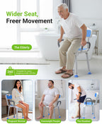 Wide Shower Chair for Inside Shower, Stable Bracing Design, 400 lbs