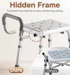 Shower Chair for Inside Shower with Arms and Back, Aluminum Frame