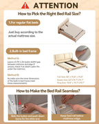 3 Piece Bed Rails for King Size Bed, No-Drill Needed Baby Bed Rail Guard