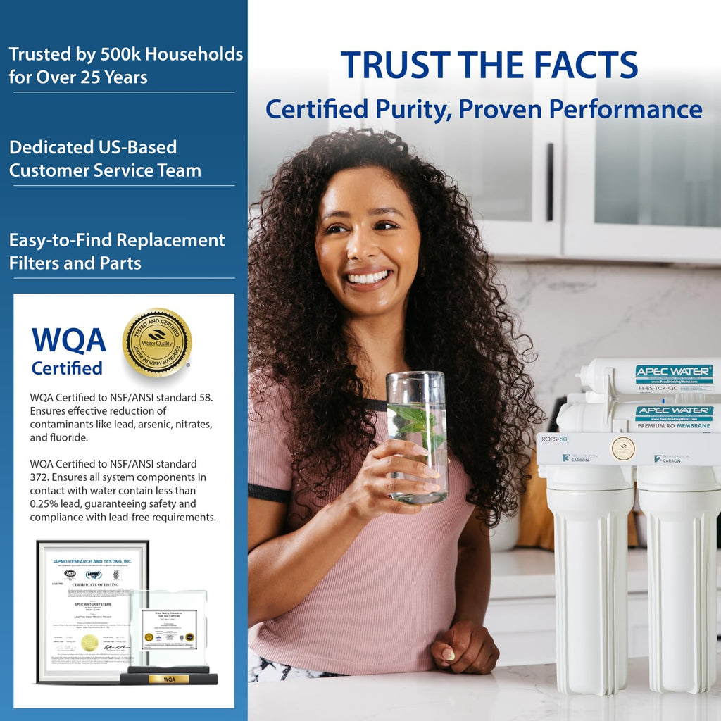 APEC Water ROES-50, 5-Stage Under Sink Reverse Osmosis System, 50 GPD