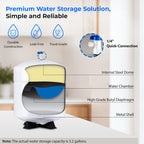 iSpring T32M Pressurized Water Storage Tank with Ball Valve for Reverse Osmosis RO Systems, 4 Gallon, 1/4" Tank Valve Included, White