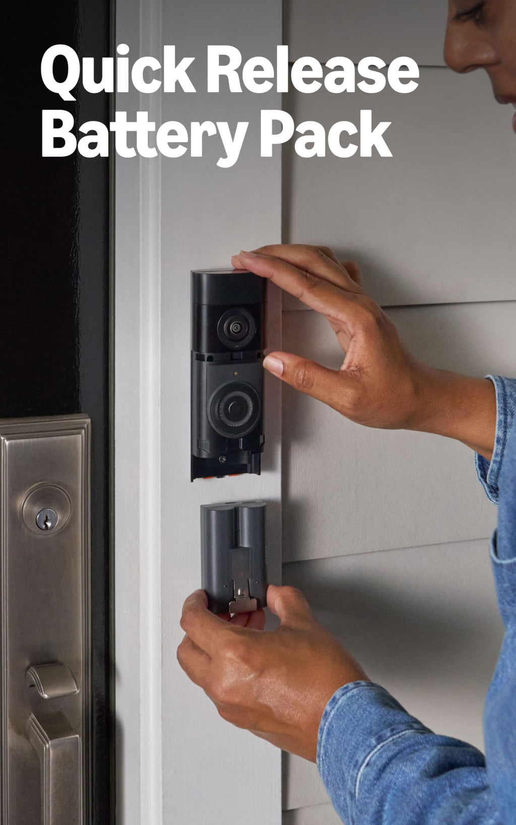 Ring Battery Doorbell 2K Plus (newest model), Retinal 2K with wide-angle video, up to 6x Enhanced Zoom, Night Vision, and Quick Release Battery Pack