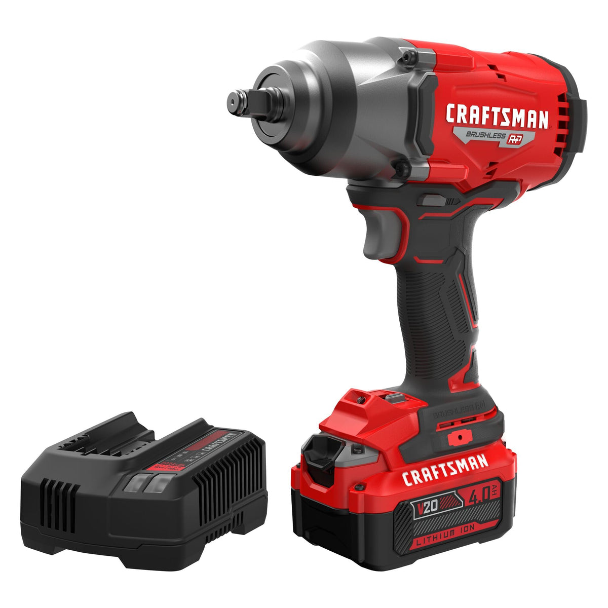 CRAFTSMAN V20 RP Cordless Impact Wrench, Battery and Charger (CMCF940M1)