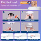 Smart Recessed Lighting 4 Inch RGBCW Color Changing 12W LED Downlight with Junction Box,1080 Lumen Recessed Ceiling Light Compatible with Alexa