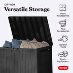 Keter City 30 Gal Outdoor Storage Box and Patio Side Table