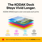 KODAK Dock Plus 4x6 Photo Printer, Smartphone Docking, 4PASS, 50 Sheets