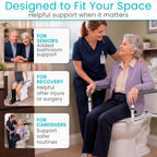 Vive Toilet Safety Rail - Adjustable Grab Bar - Compact Support Frame