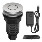 KRAUS Garbage Disposal Air Switch Kit in Spot-Free Stainless Steel with Push Button, AC Adapter, Power Cord, and Air Tube Included, KWDA-200SFS