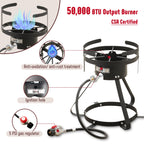 Feasto 10 Qt Outdoor Propane Gas Fish Fryer Pot Kit with Strainer Basket