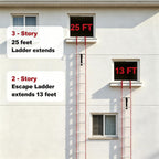 Retractable 2 Story Fire Escape Ladder, 13 Feet