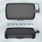 Chefman XL Electric Griddle with Removable Temperature Control, Immersible Flat Top Grill, Burger, Eggs, Pancake Griddle, Nonstick Extra Large