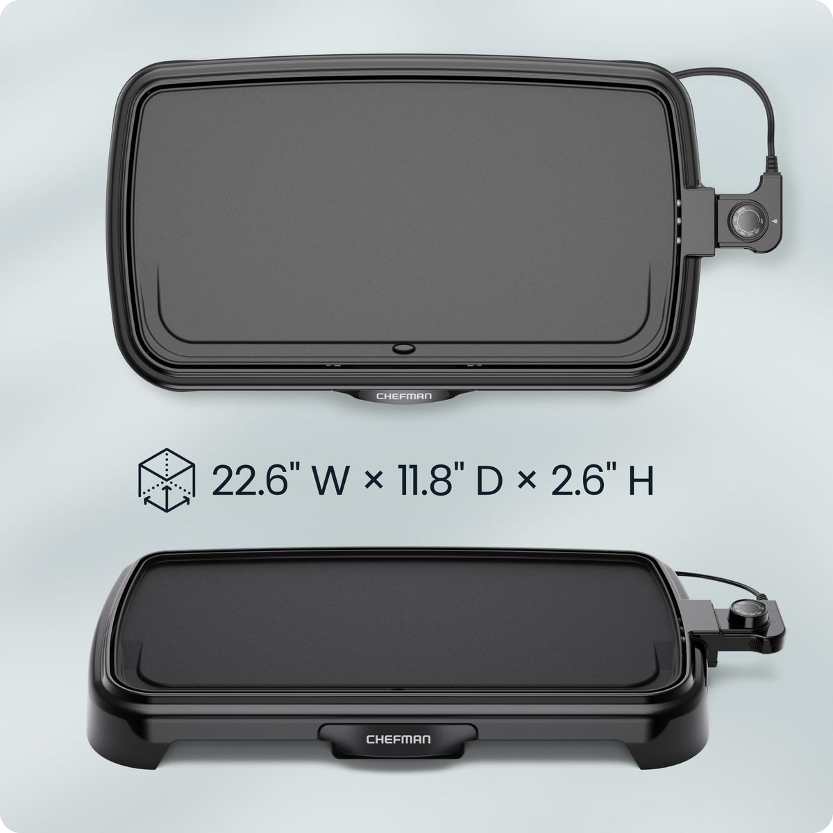 Chefman XL Electric Griddle with Removable Temperature Control, Immersible Flat Top Grill, Burger, Eggs, Pancake Griddle, Nonstick Extra Large