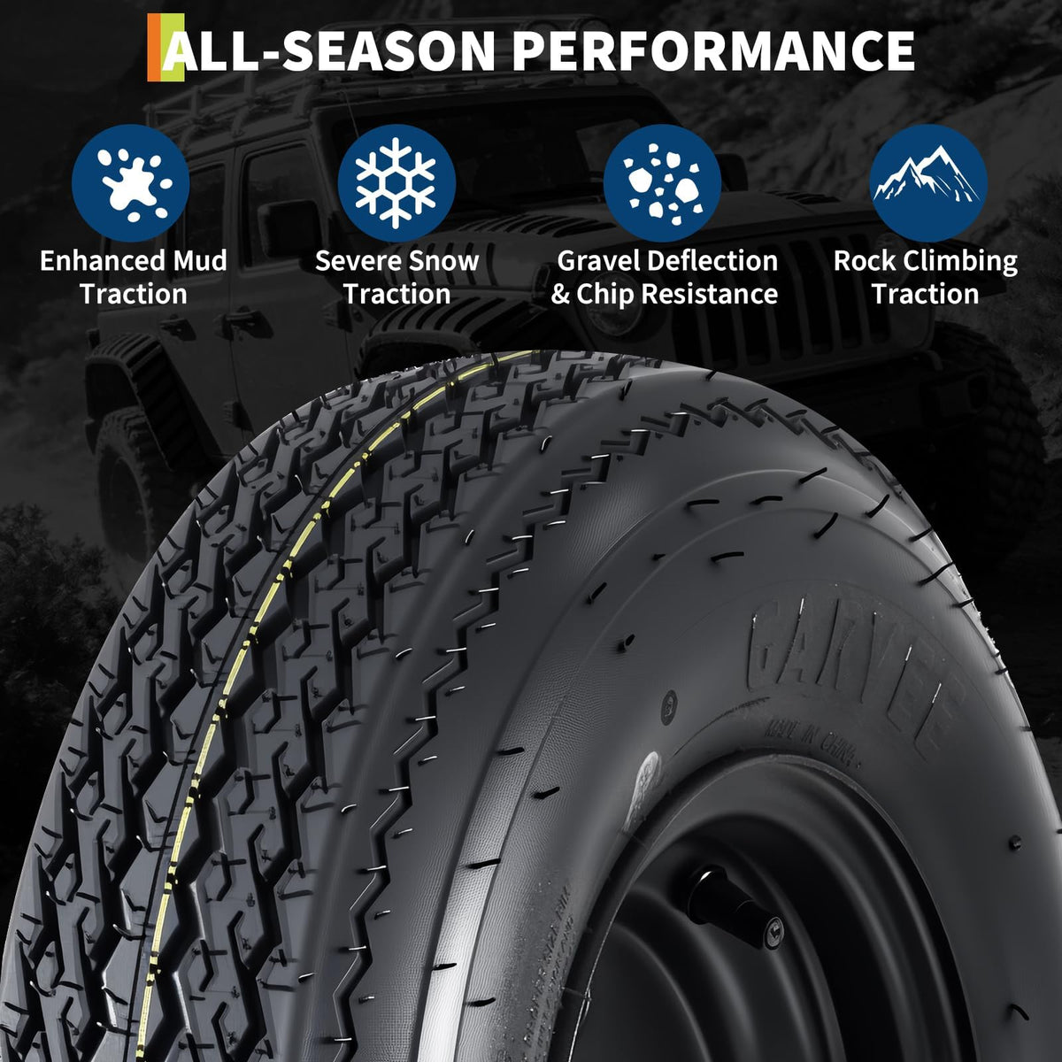 Garvee 2-Pack ST175/80D13 Trailer Tires with Black 13" Spoke Wheel