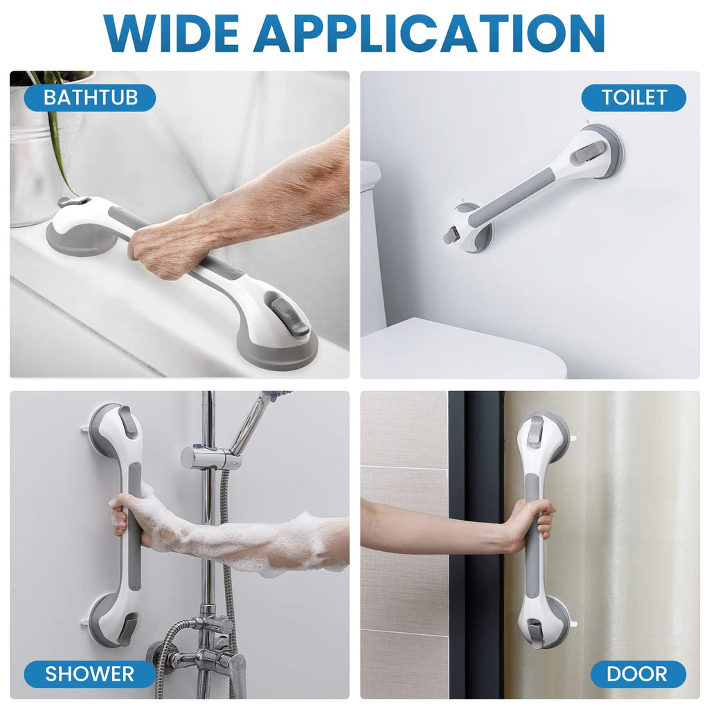 Grab Bars for Shower,Suction Shower Handles,2 Pack,16.8",Grey