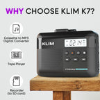 K7 Cassette Player, Converts Tapes to MP3, Built-in Microphone, 16GB Card