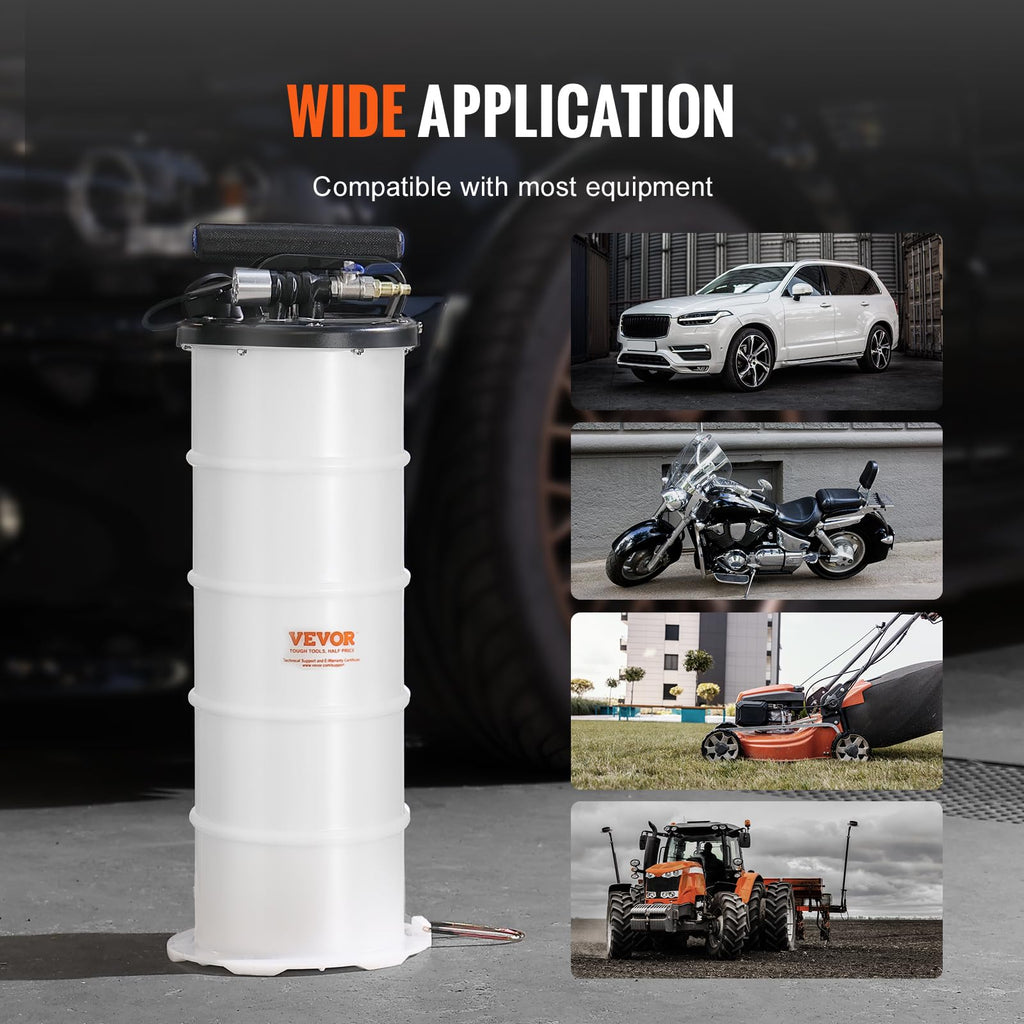 VEVOR 6.5L Pneumatic/Manual Oil Extractor Pump, Fluid Extractor Pump