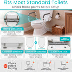Vive Toilet Safety Rail - Adjustable Grab Bar - Compact Support Frame